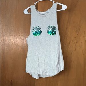 Victoria’s Secrets pink, shamrock muscle tank